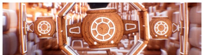 用姜饼风格再现《新的希望》里的卢克摧毁死星片段